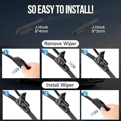 Miniatura 5 de Paquete de 2 limpiaparabrisas delantero de repuesto para Jeep Liberty 2012-2002 DODGE Nitro 2011-2007 SUZUKI Grand Vitara 2013-1999, 2 unidades