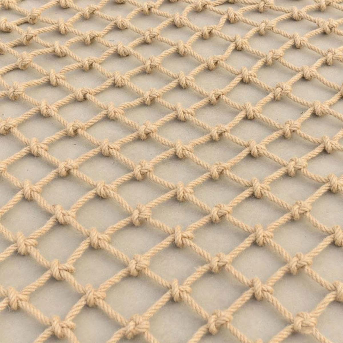 Bzpovb Diamond Mesh Jute Hemp Rope Nets For Safety And Decorative,Rope Ladder For Kids And Pet,Versatile Rope Net,Tree House Climbing Child Safety Stair Balcony Railing Prote(Size:1mx7m(3.2X22.9ft),Color:diamond Mesh)