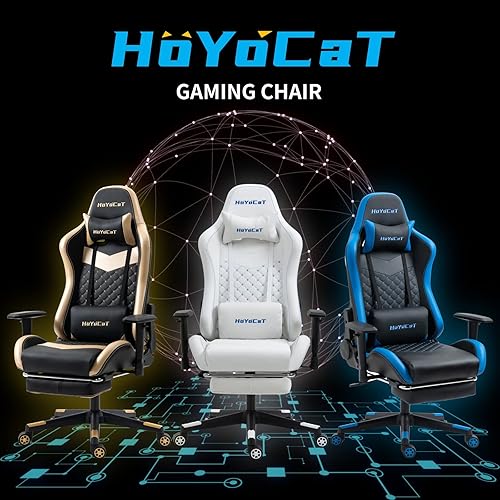Miniatura 7 de HoYoCaT Silla de juegos silla ergonómica de videojuegos silla de computadora sillón reclinable de 180 silla E-Sports con reposabrazos ajustable en
