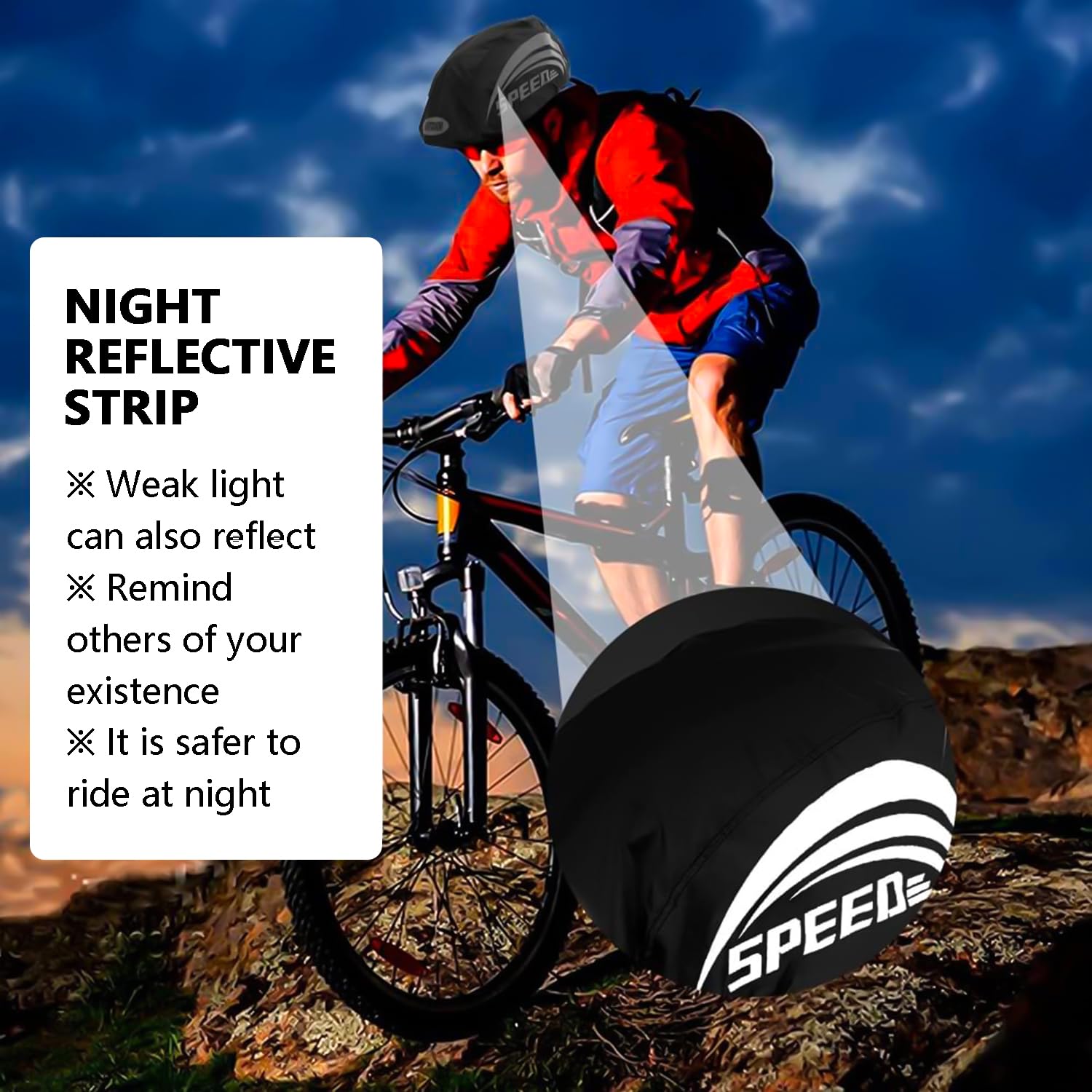 Copertura Antipioggia Per Casco Da Bici - Impermeabile, Riflettente, Regolabile