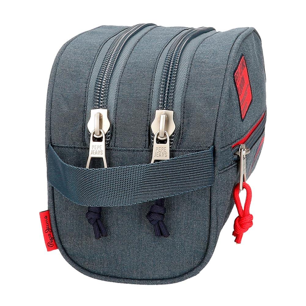 Pepe Jeans Boy's Adaptable Two Compartment Toiletry Bag, Blue, One Size
