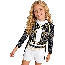 SAVITO Pop Idol Cosplay Costume Popular Singers Stage Costumes for Ages 3-12 Black Printed Costumes Black B