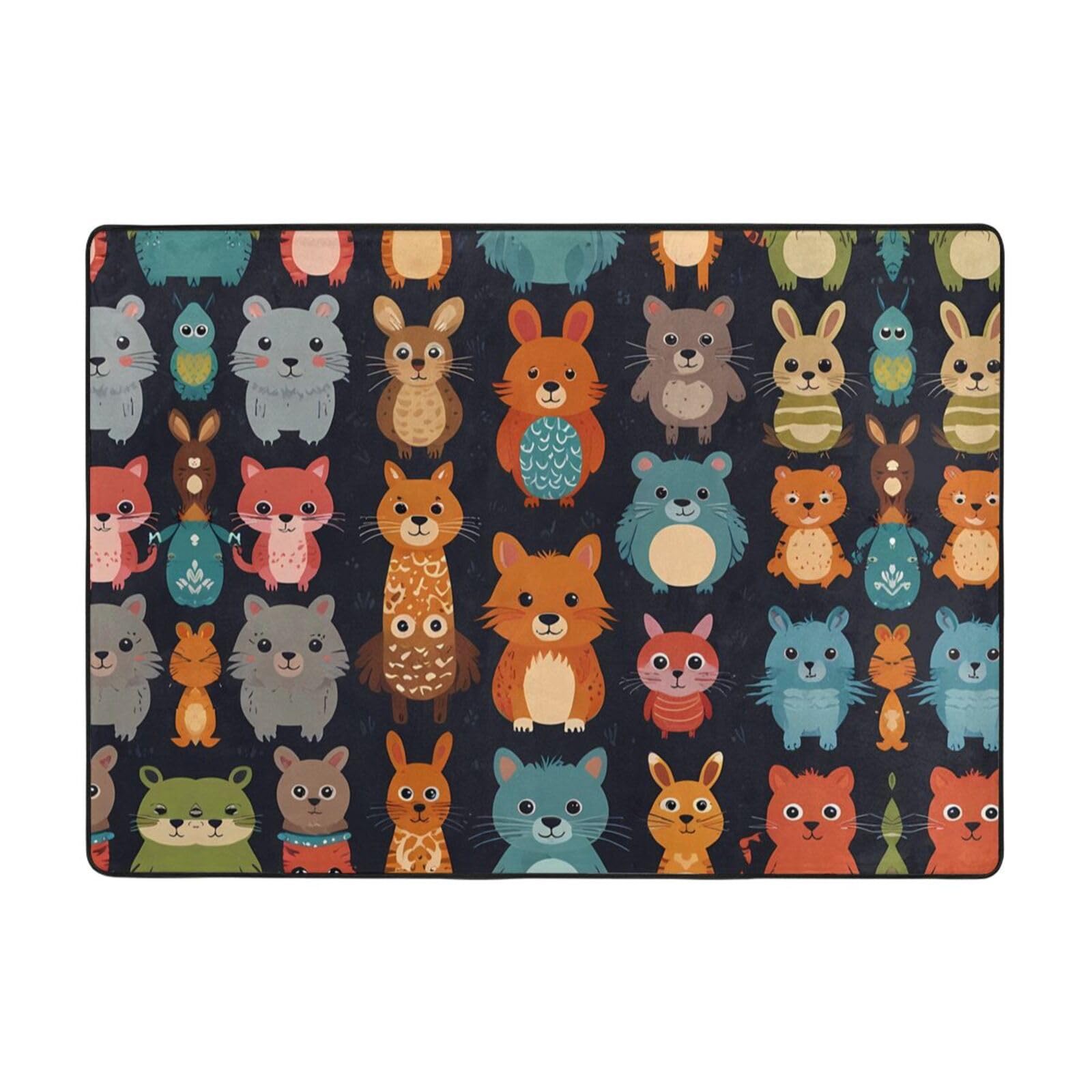 Tapis grand format motif dessin animé doux et antidérapant pour la maison