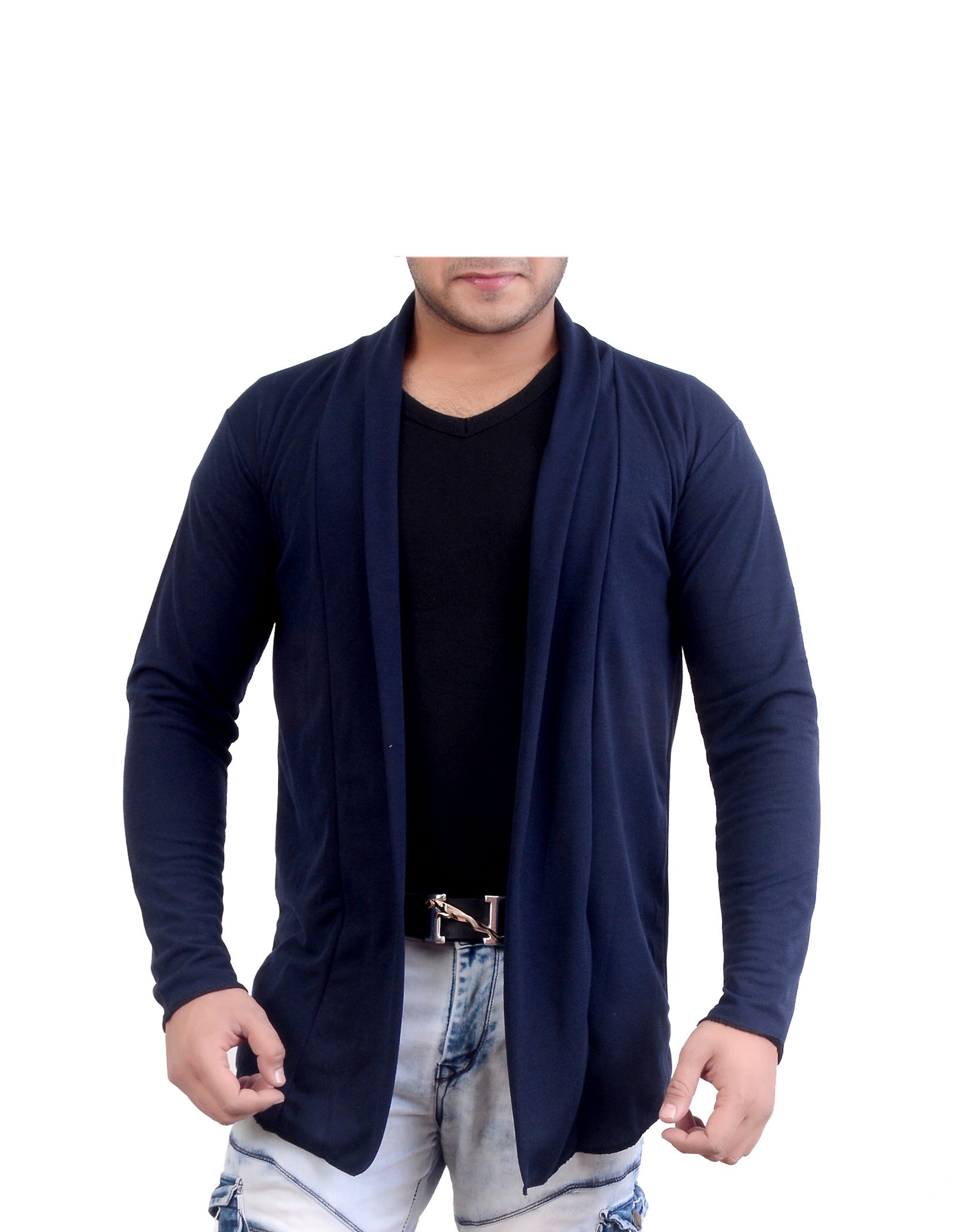 devil Mens Full Sleeve Navy Blue Shrug (Large)-picture-43