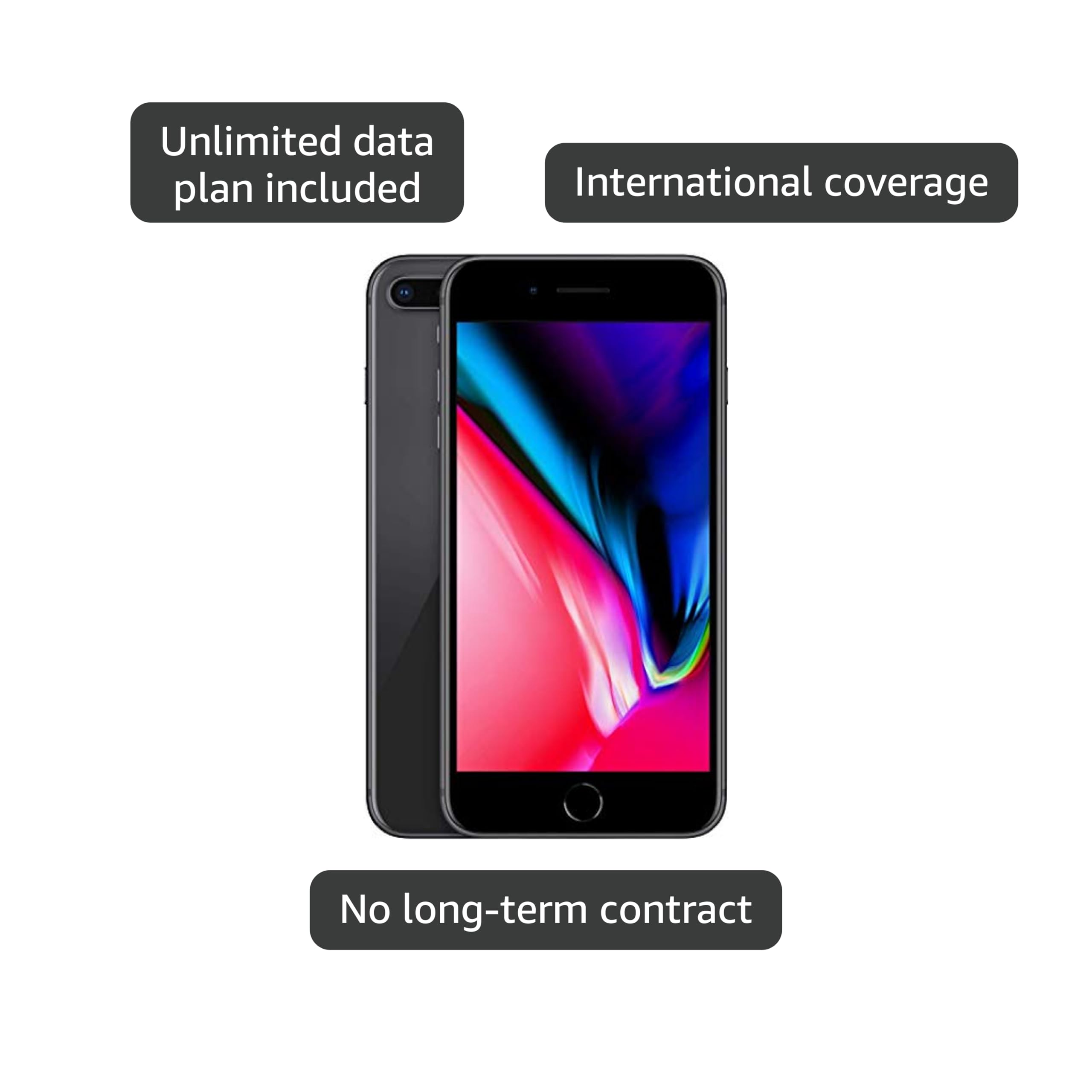 Amazon.com: Apple iPhone 8 Plus (64GB, Space Gray) [Locked] +