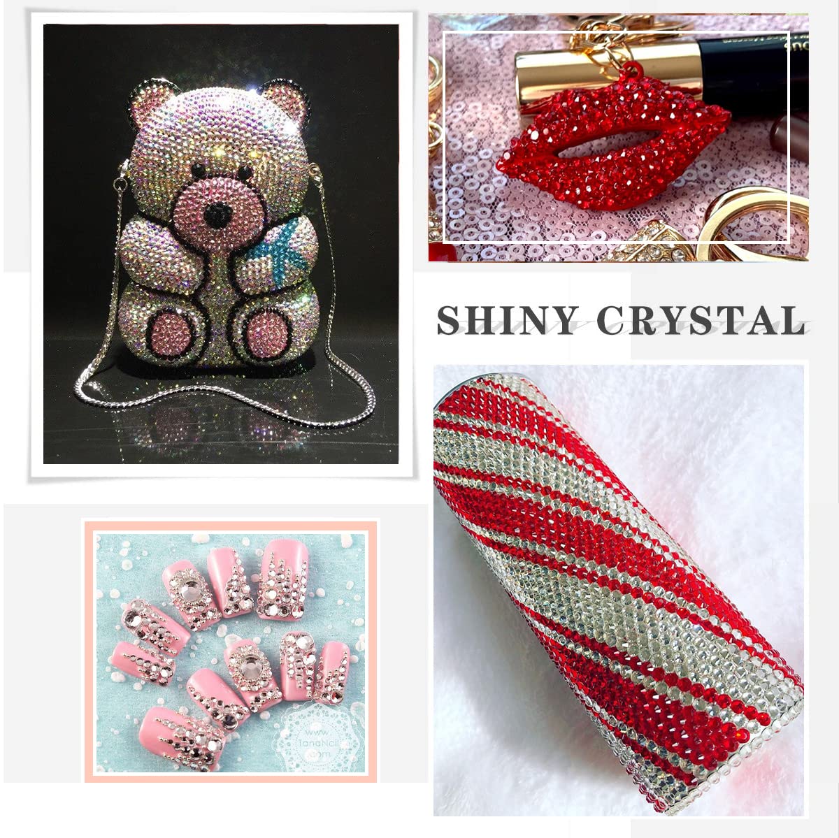 4320 Pieces Rhinestones for Christmas Decoration Flatback Glass Crystal Red Clear Green Rhinestone for X-mas Crafts DIY Nails Makeup Face Clothes Shoes(SS20,4.8-5.0MM)