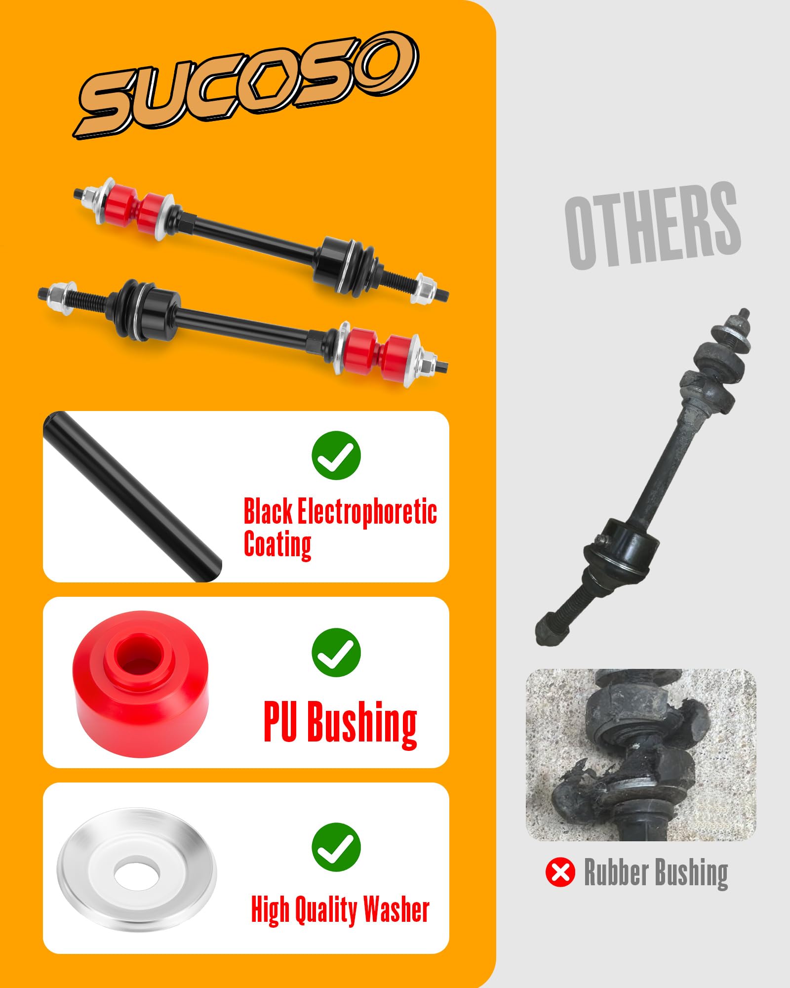 Front Sway Bar Stabilizer Links Pair For Dodge Ram 1500 2006-2017 4WD - K80894