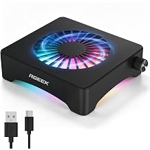Quiet USB Computer Fan, RGB Mini PC Cooling Fan Base, with Speed Controller