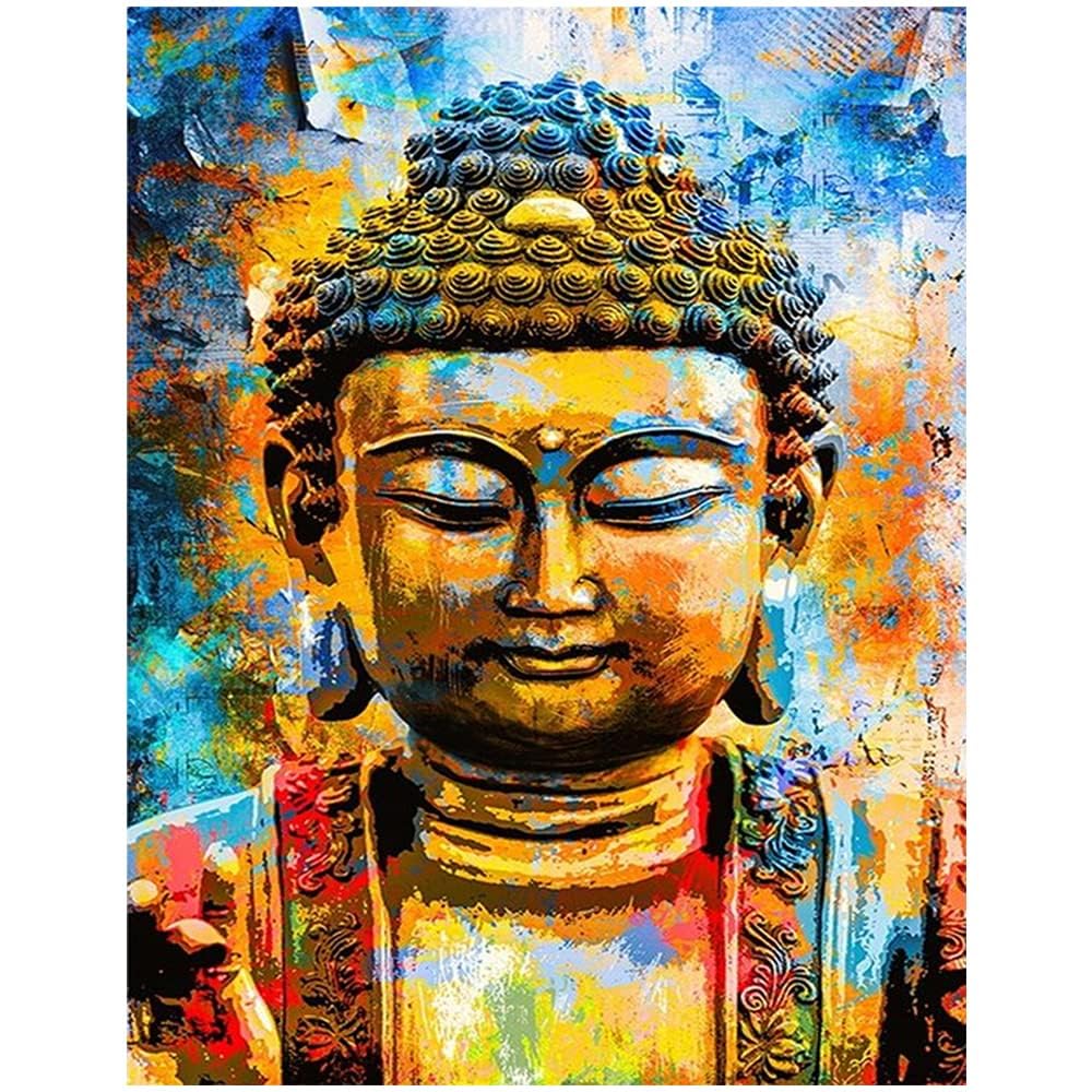 Juego de pintura de diamantes cuadrados 5D buda 40x50 cm punto de cruz diamantes DIY pintura al oleo por numeros diamond painting kit completo punto de cruz manualidades adultos cuadros para decorar