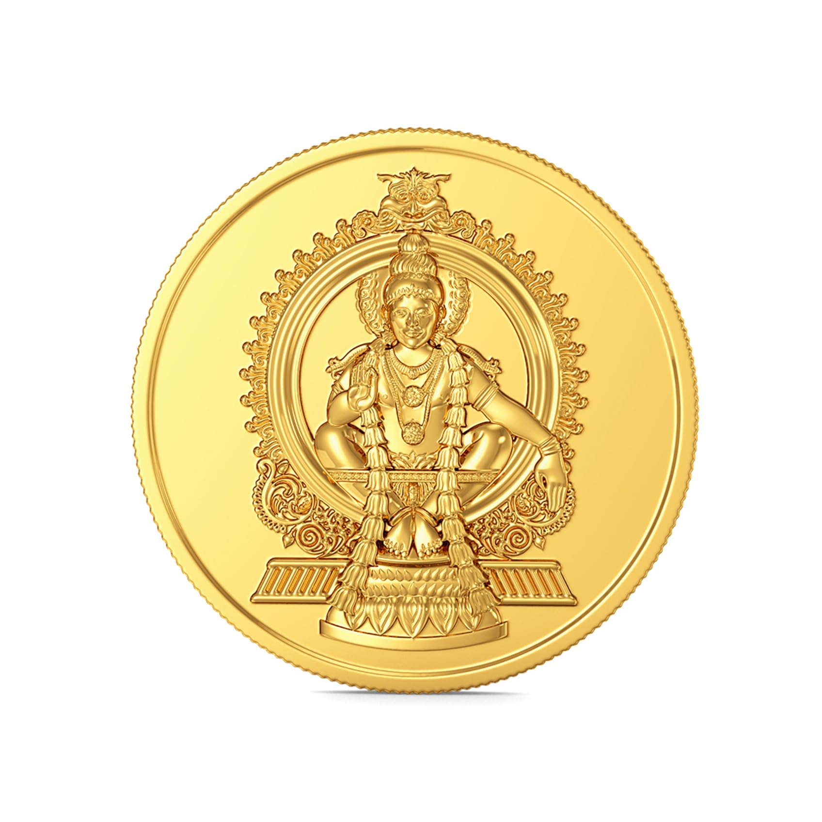 22k (916) 8 gm Yellow Gold Precious Coin with Lord Ayappan Design