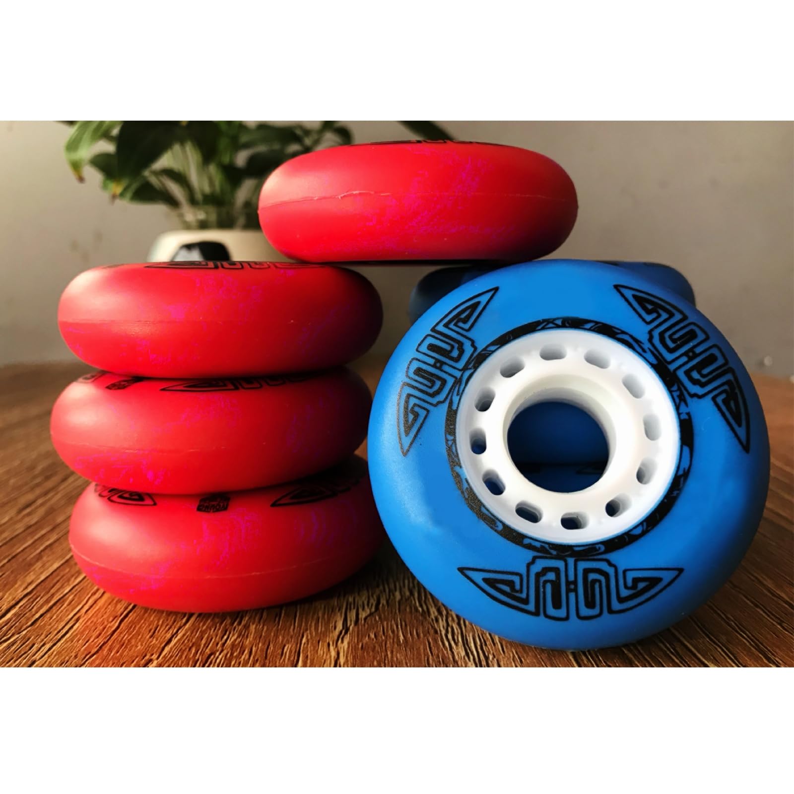 Genérico Ruedas de Repuesto para Patines en Línea Exterior Interior Rueda de Patinaje de Velocidad en Línea de 73 mm, 76 mm Y 80 mm, 90 A, con Rodamiento