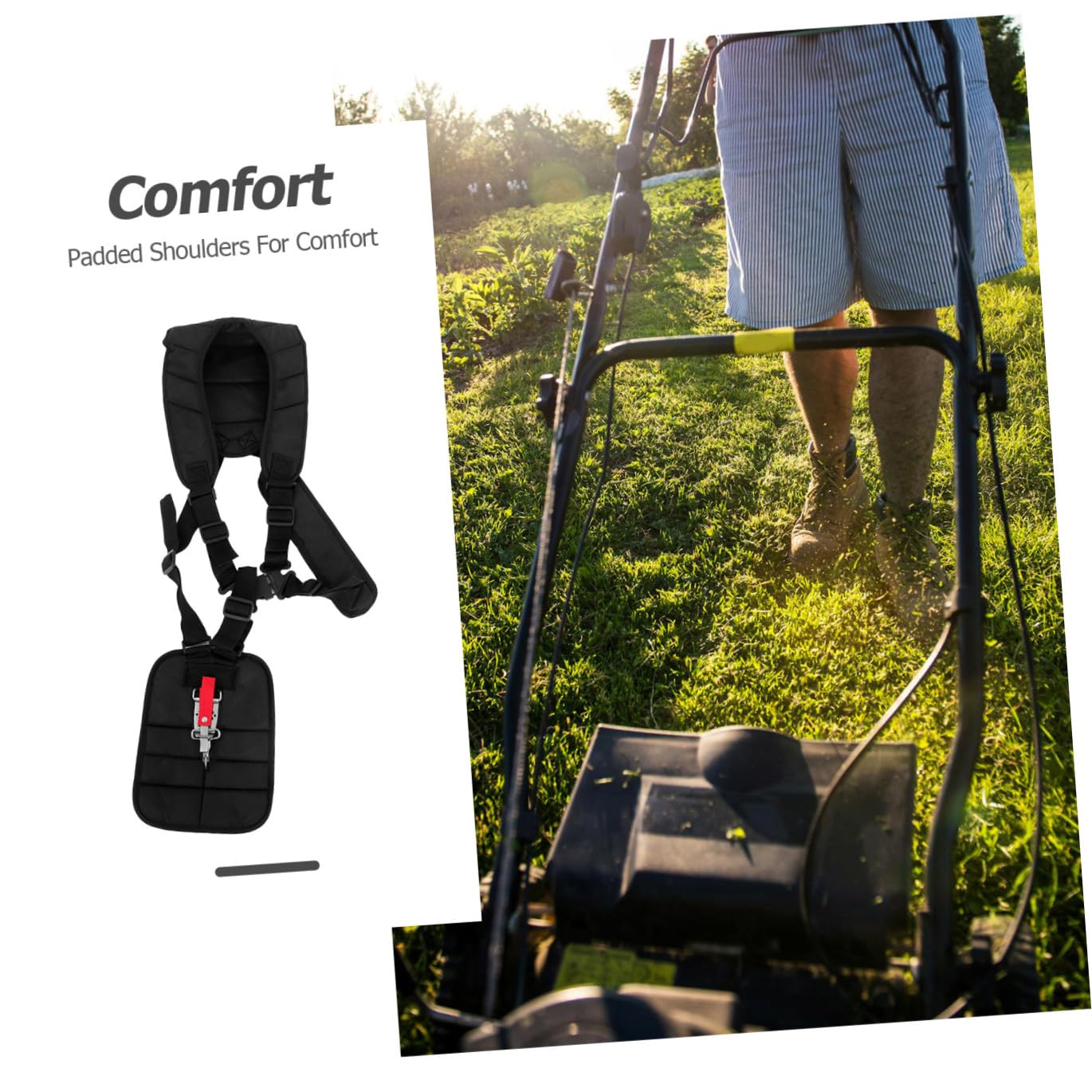 Luxshiny Cinghia per Decespugliatore Regolabile Spalline Imbottite per Comfort Cintura per Tosaerba Accessorio per Giardinaggio per Professionale