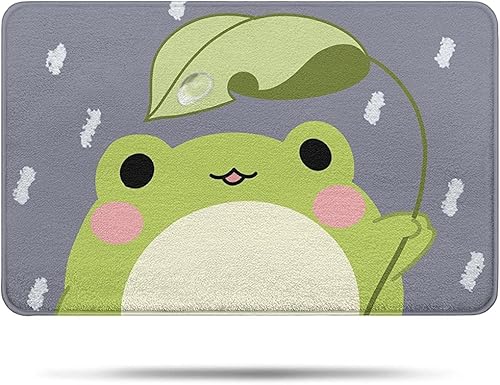 Alfombra de baño de cachemira de imitación de rana, antideslizante, súper absorbente, lavable, para bañera, ducha, fregadero, dormitorio, 30 x 18