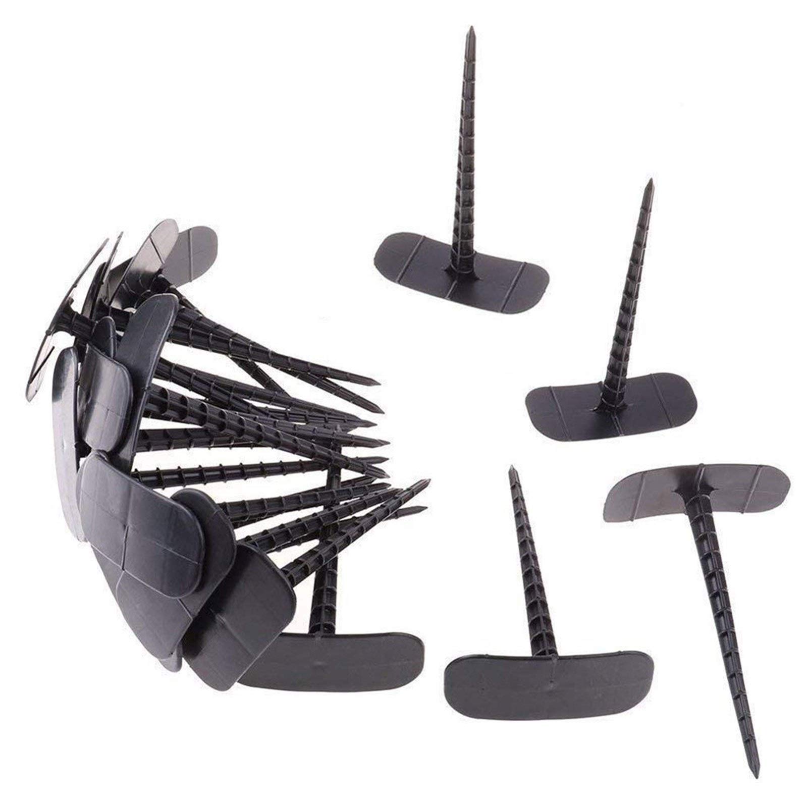 Picchetti di Ancoraggio Lunghi, Ancoraggioper Giardino, Chiodi Ancoraggio per Fissare teloni di Copertura Protezione per Raccolti, Nero, 14CM (Size : 100PCS)
