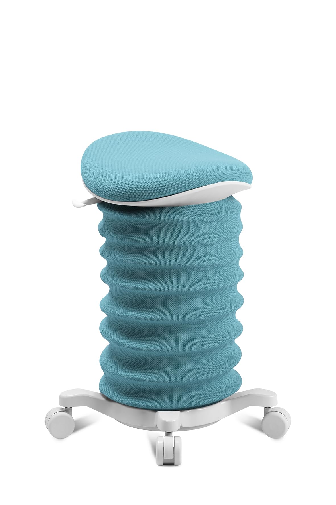 TOPSTAR Sitness 4D mit Rollen - AGR-Zertifiziert Dynamischer Sitzhocker Papyrus - türkis, ergonomischer Bürohocker - höhenverstellbar - stärkt den Rücken - entlastet die Bandscheiben