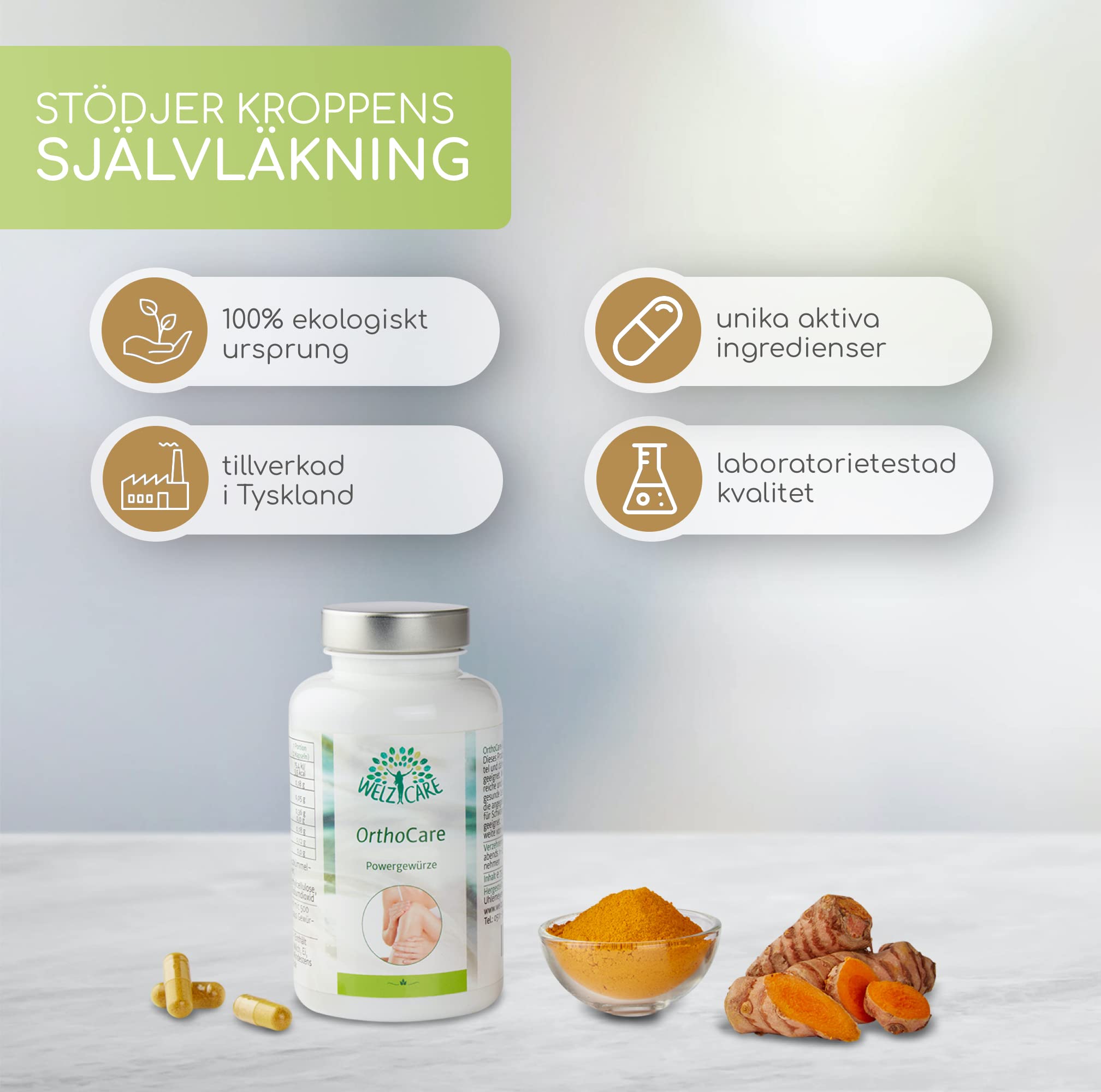 OrthoCare Powergewürz – 3 x 120 Kapseln – Kurkuma – Koriander – Muskatnuss – Kreuzkümmel – 100% Pflanzlich