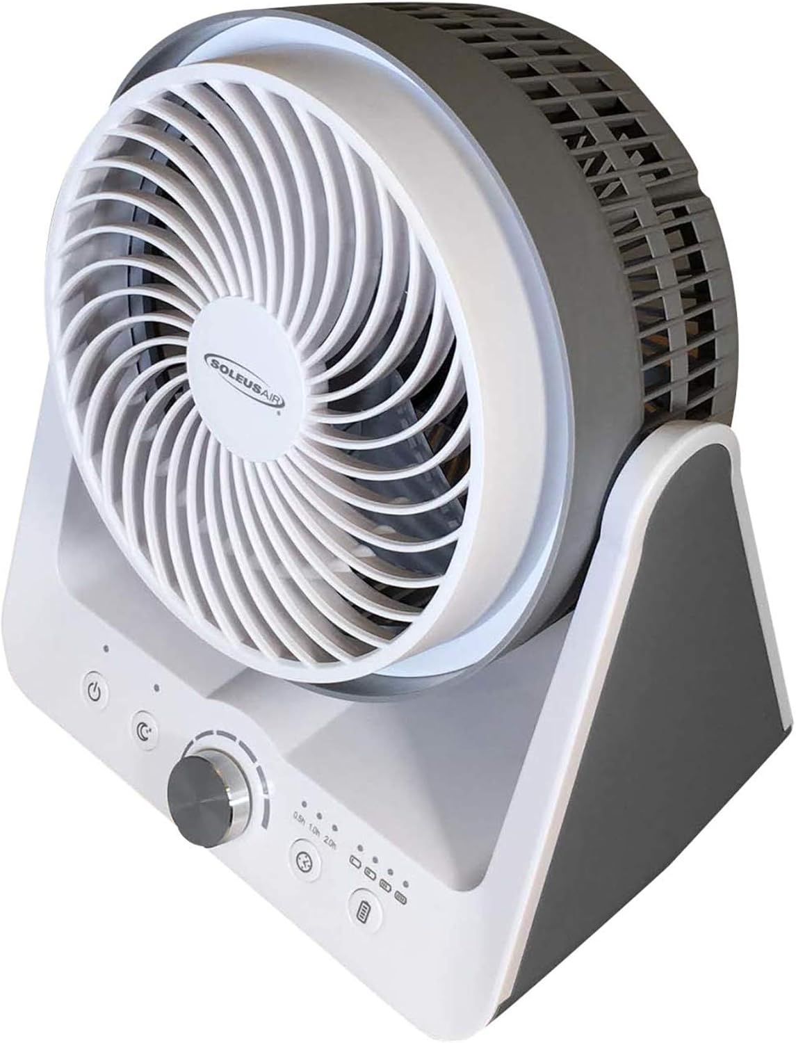 Soleus Air Circulator, 6 Fan Speeds, Auto Timer, 90 Degree Pivot, Extremely Quiet, Lightweight, for Easy Use In the Home or Office. Rechargeable Portable USB Fan, Cord-Free for Indoor & Outdoor Use