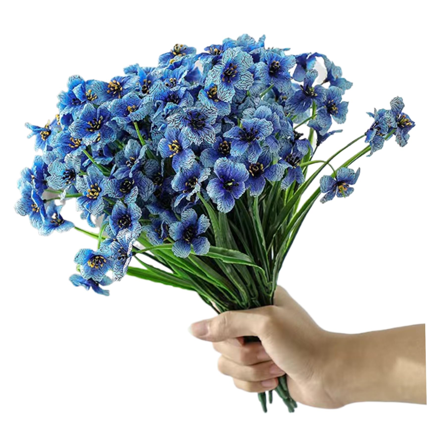 Fleurs artificielles bleues pour décoration de balcon et table de salon chaleureuse