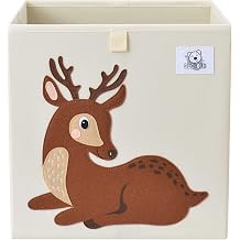 13 Inch Animal Cube Storage Bins, Foldable Fabric Kids Toy Box & Toy Chest