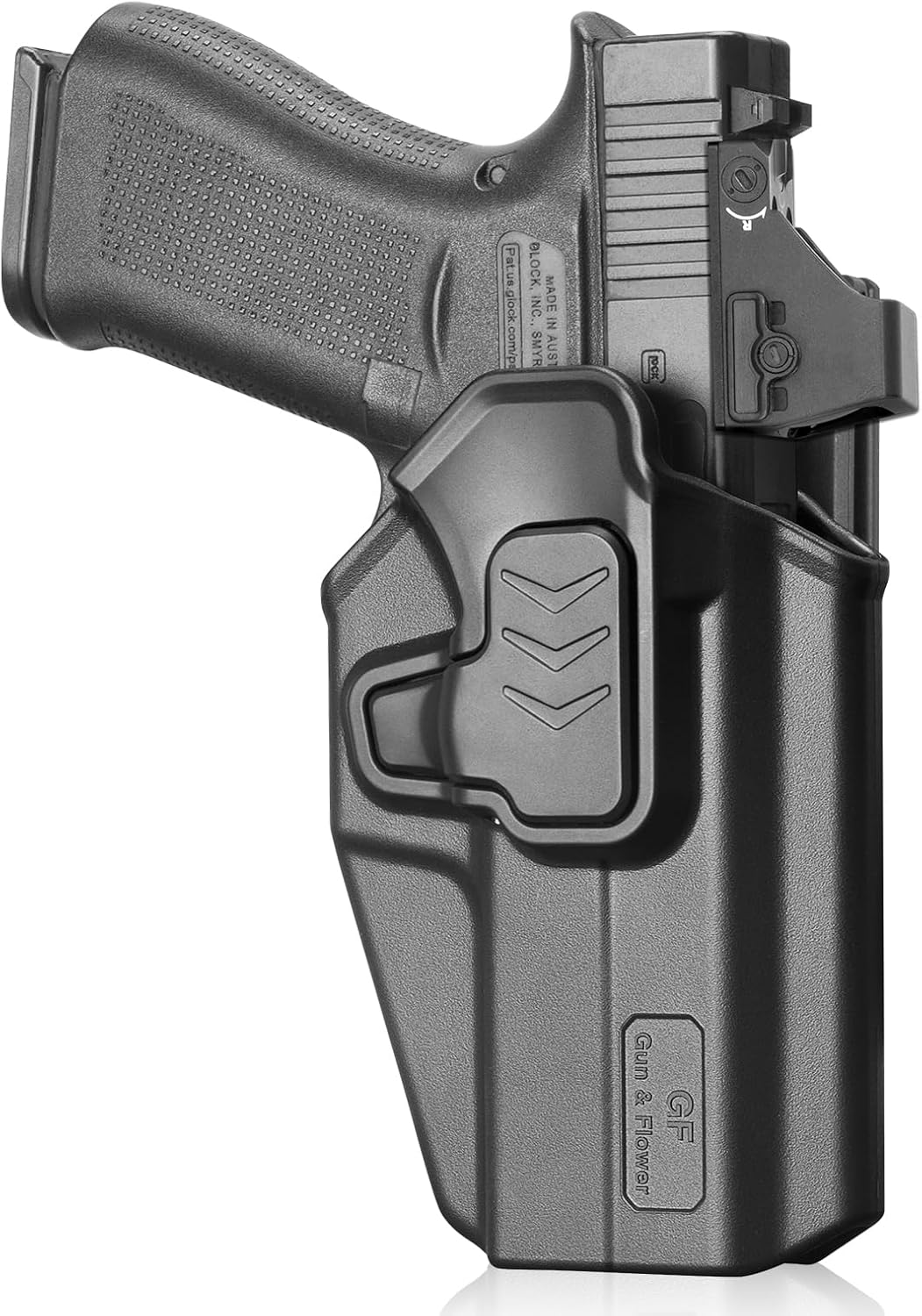 GUN & FLOWER OWB Holster for Glock 43 43X 48 (MOS & Rail Versions), Fits G43X MOS with or Without Rail, Level II Retention Outside Waistband Holster, Multiple Attachment Options