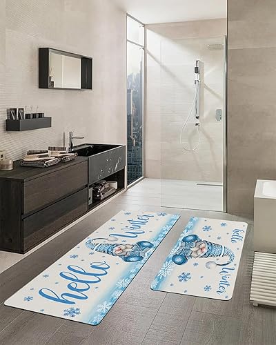 Miniatura 2 de Tapete de baño de gnomos de Navidad para bañera, antideslizante, de secado rápido y absorbente, tierra de diatomeas, fregadero, dormitorio, cocina,