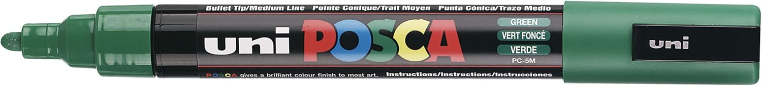 uni-ball Posca PC-5M Medium Tip Marker - Green, Pack of 12