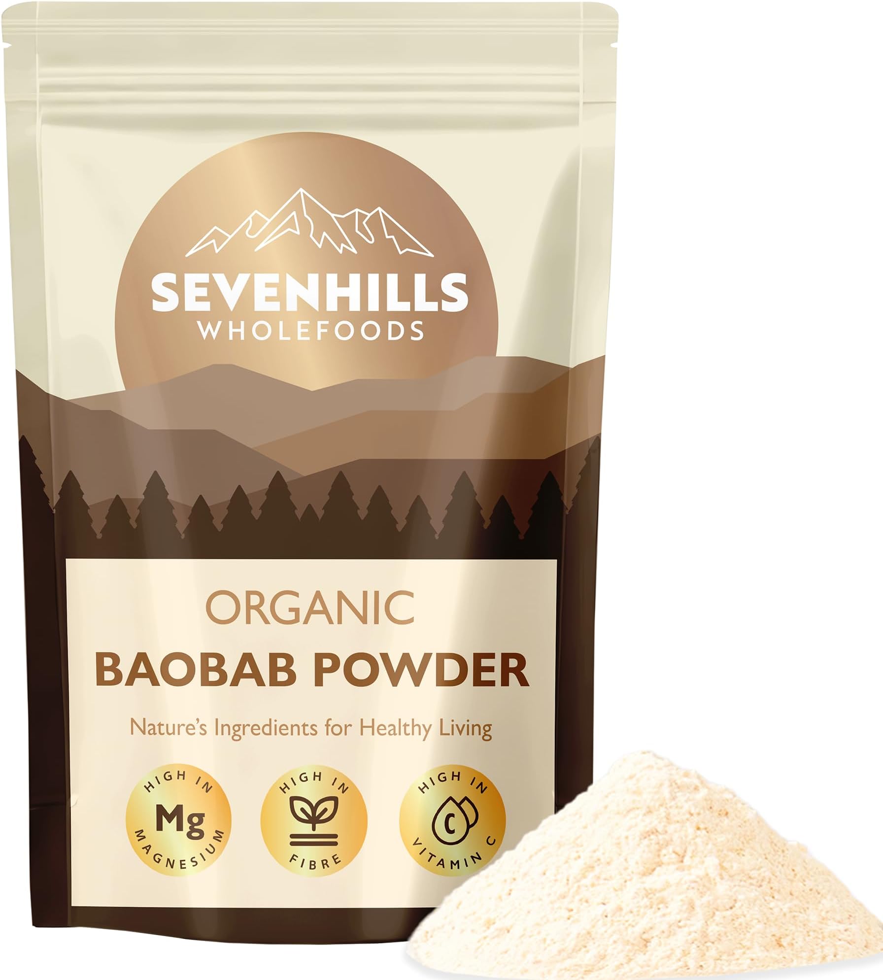 Sevenhills Wholefoods Organic Baobab Powder, Wild-Harvested in Africa, 1kg