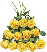 Vista 11 de LVEFIT Ramo de rosas artificiales de seda con tallo largo, para bodas, despedidas de soltera, fiestas, decoración del hogar