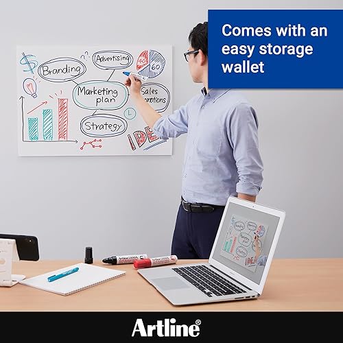 Miniatura 6 de Artline Marcadores para pizarra blanca 5100A Big Nib Magnum, punta de bala extra gruesa de 0.176 pulgadas, la escritura es legible desde una gran