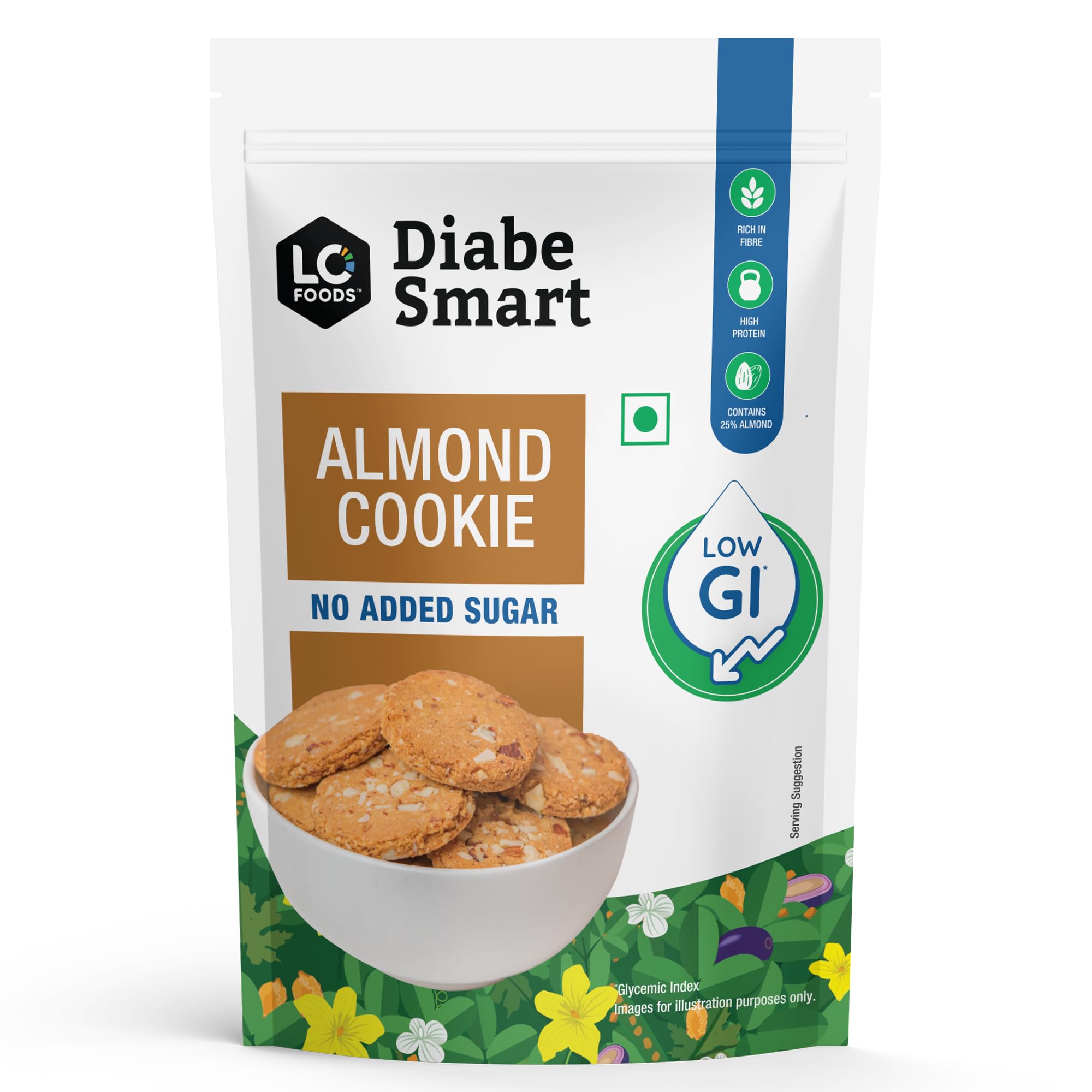 diabesmart diabetic almond cookies (200g)| sugar free biscuits for diabetic| low gi no maida digestive biscuits with ayurvedic ingredients| zero sugar diabetic cookies| baked healthy diabetic snacks