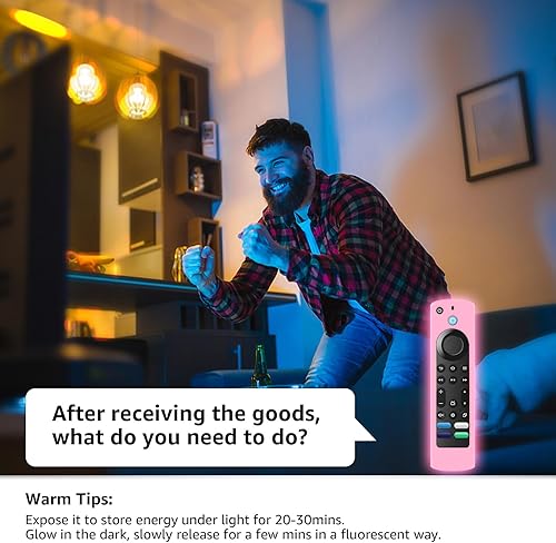 Miniatura 3 de Paquete de 2 fundas de repuesto para control remoto OneBom compatibles con el control remoto Toshiba e Insignia FireTV, funda de silicona que brilla