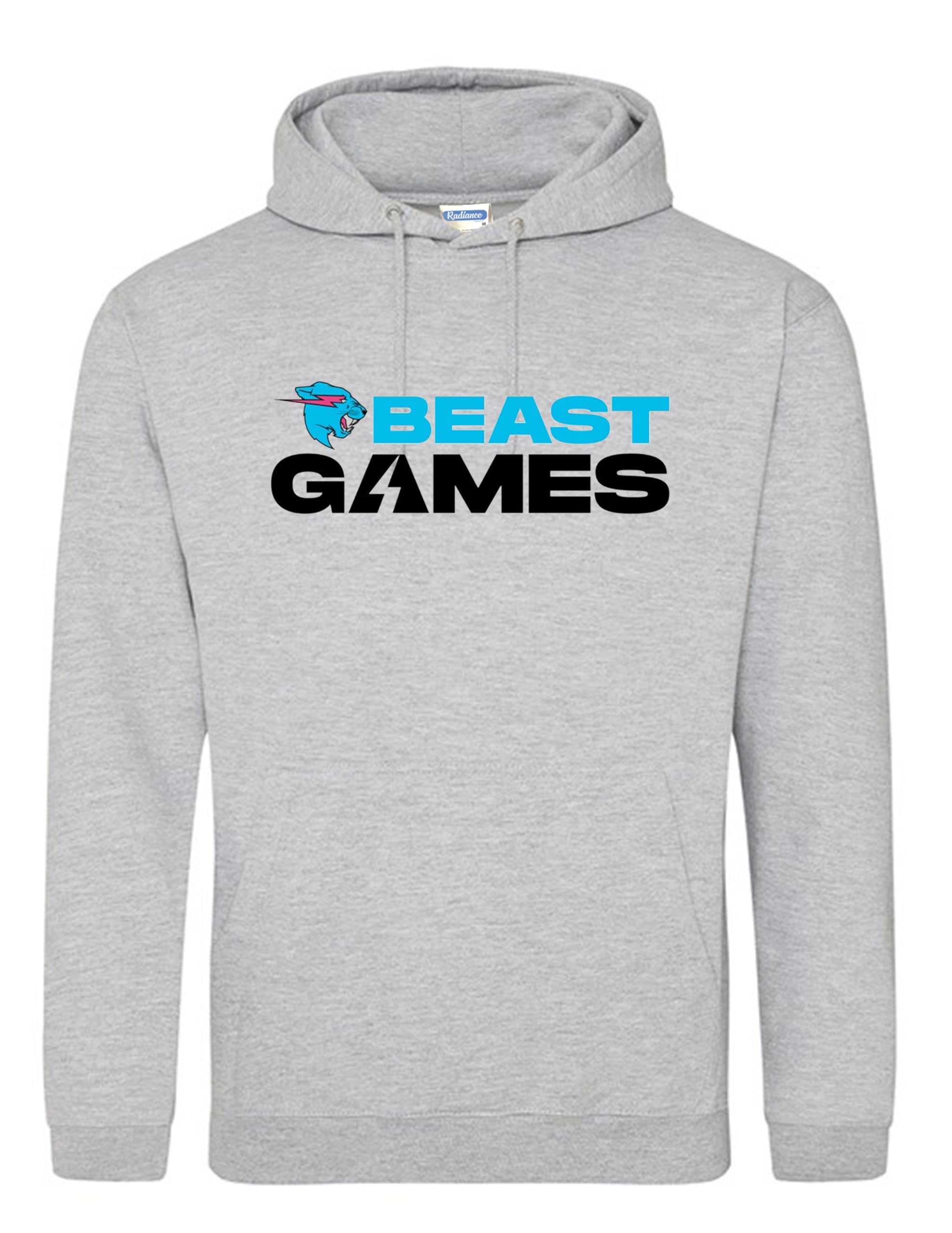 Radiance Unisex Grey Inspire Beast Games Mr Famous Youtuber Hoodies Beast Pullover Kids And Hoodies - Beast Games Hoodie For Gamers & Fans | Comfortable & Stylish Hoodie
