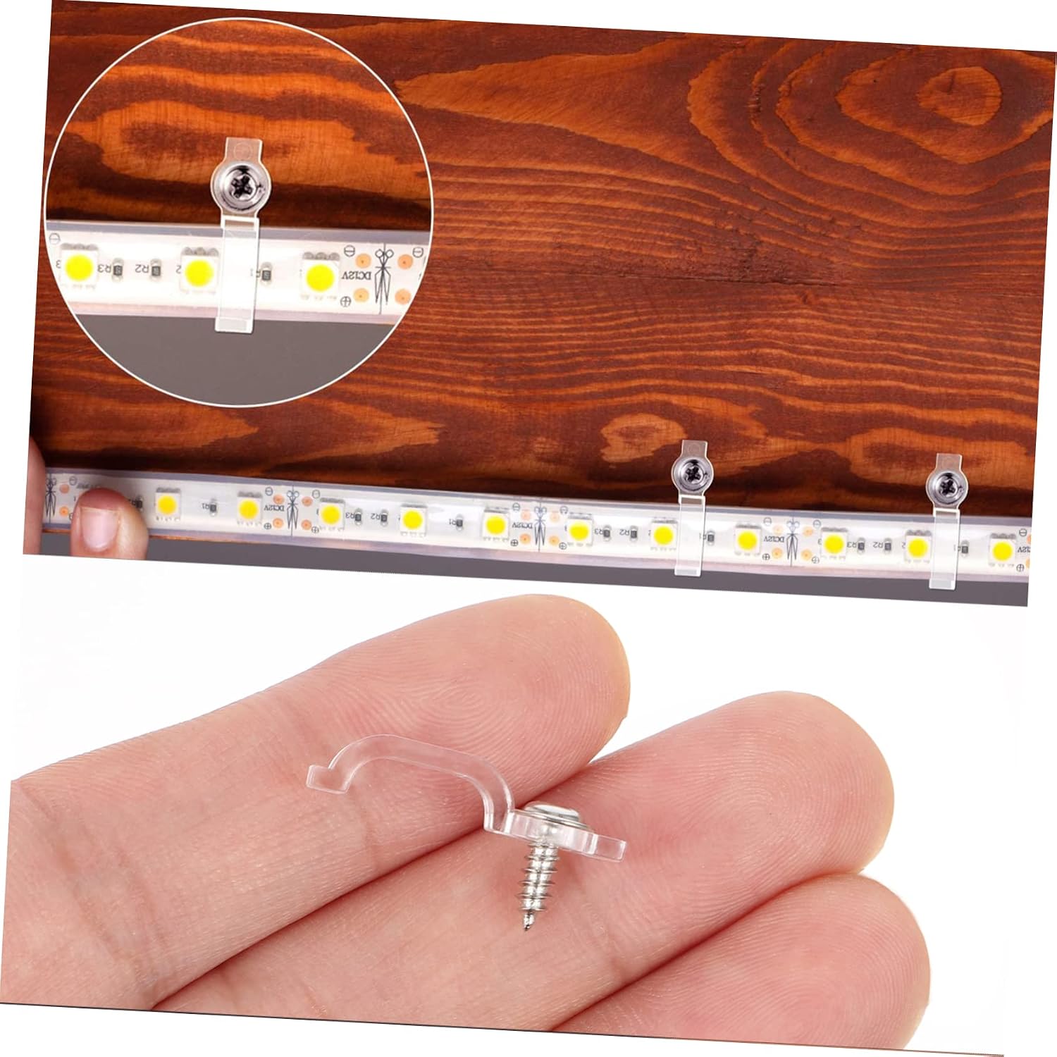 UPKOCH 400pcs Led Strip Lights Clips Plastic Led Strips Fixed Clips Light Material Heat Resistant Easy Installation