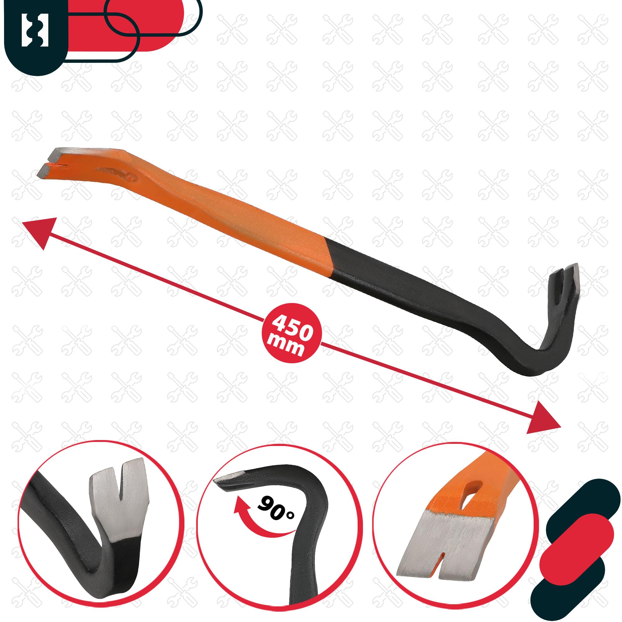 Piede Di Porco Esagonale H&ouml;gert Technik - In Acciaio Al Carbonio, 450 X 16 Mm