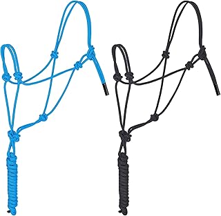 2 Pieces Horse Halters Training Rope Halters for Horses Adjustable Sturdy Horse Halter and