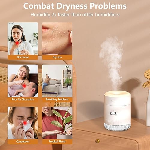 Miniatura 2 de Humidificadores de plantas de niebla pequeña, mini humidificador portátil, humidificador personal recargable de escritorio para dormitorio, oficina,