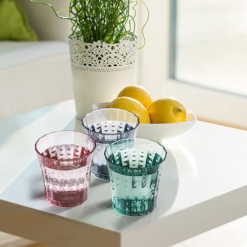 Miniatura 6 de AVLA Paquete de 12 vasos de agua de plástico, vasos de acrílico irrompibles de 10 onzas, vaso de vino de jugo reutilizable transparente, sin BPA,