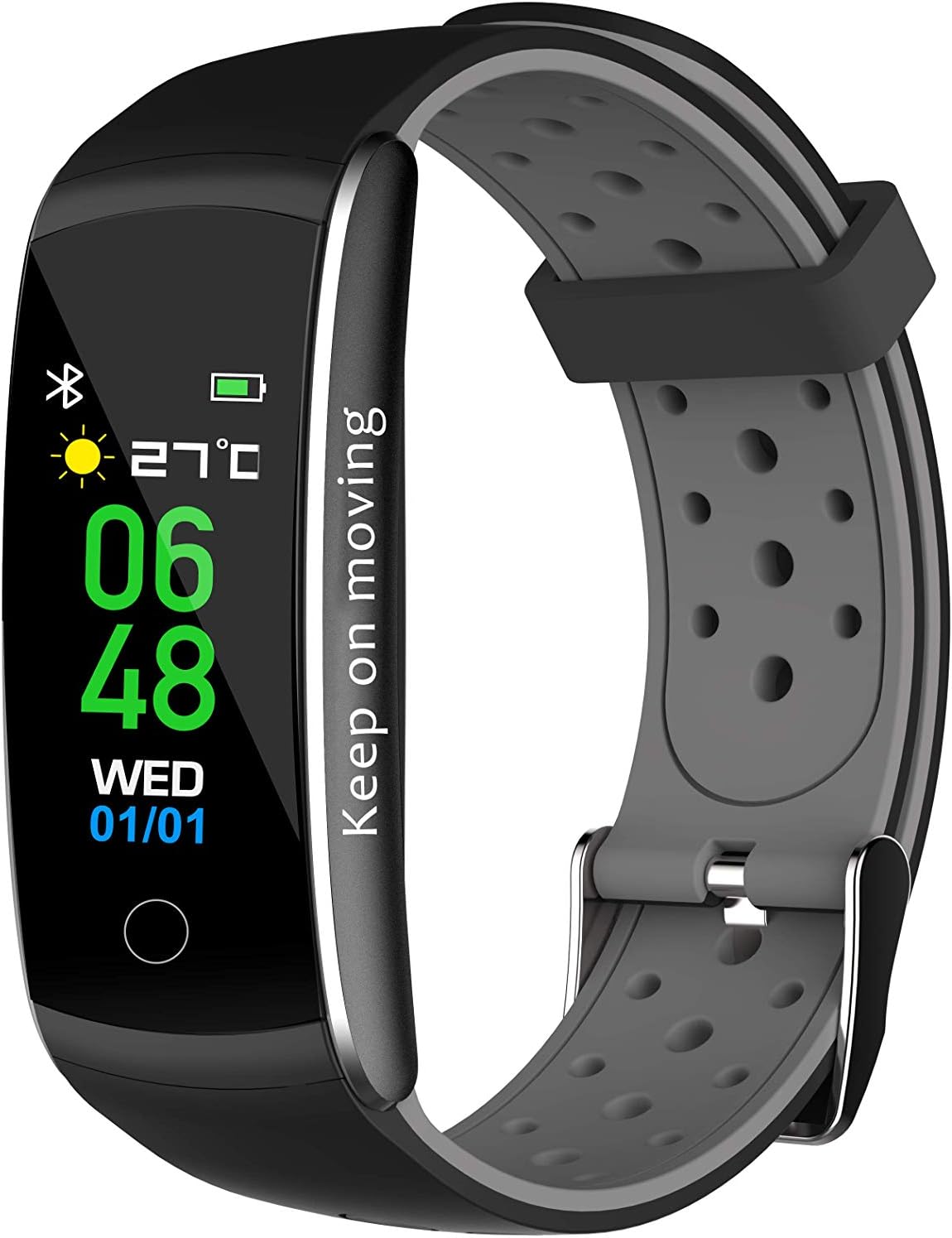 Denver Electronics Fitness band with heartrate monitor and colour display, black, BFH-14GREY, black