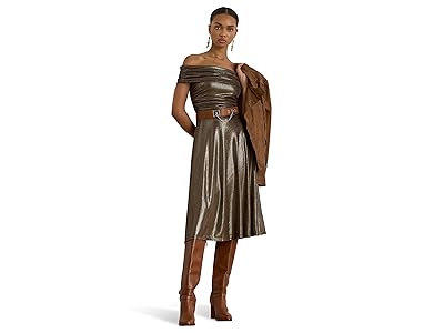 Lauren Ralph Lauren Metallic Off-The-Shoulder Cocktail Dress Women