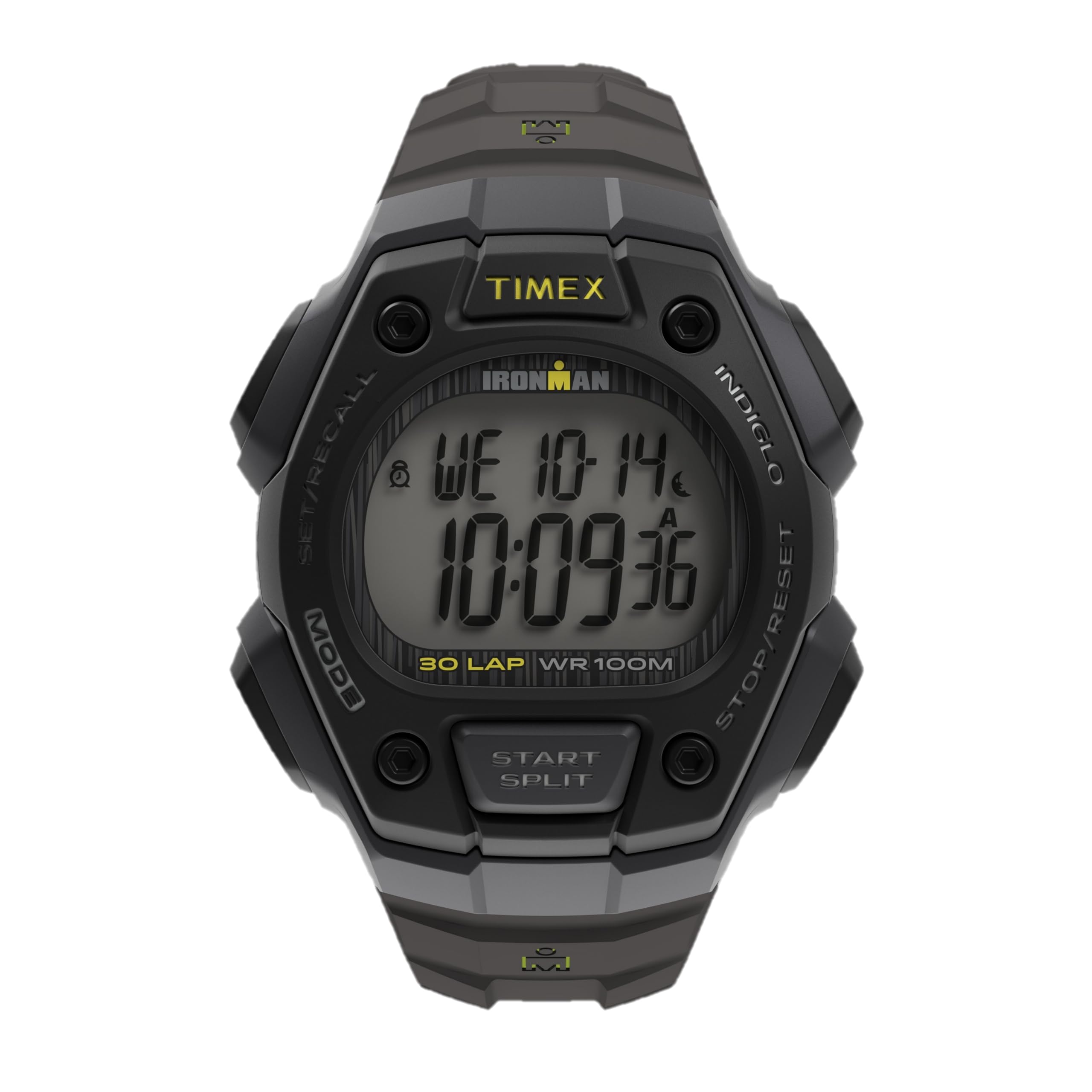 Timex Men's Ironman Classic 42 mm Watch - Gray Resin Band Digital Dial Gray Case TW5M47400