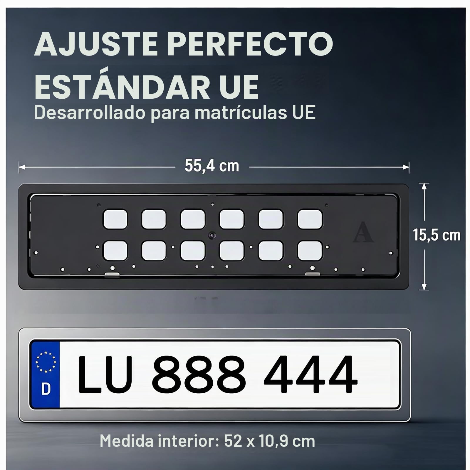 Soporte para matrícula de coche, 2 W, eléctrico, giratorio, con mando a distancia, soporte para matrícula, para coche, hierro y plástico
