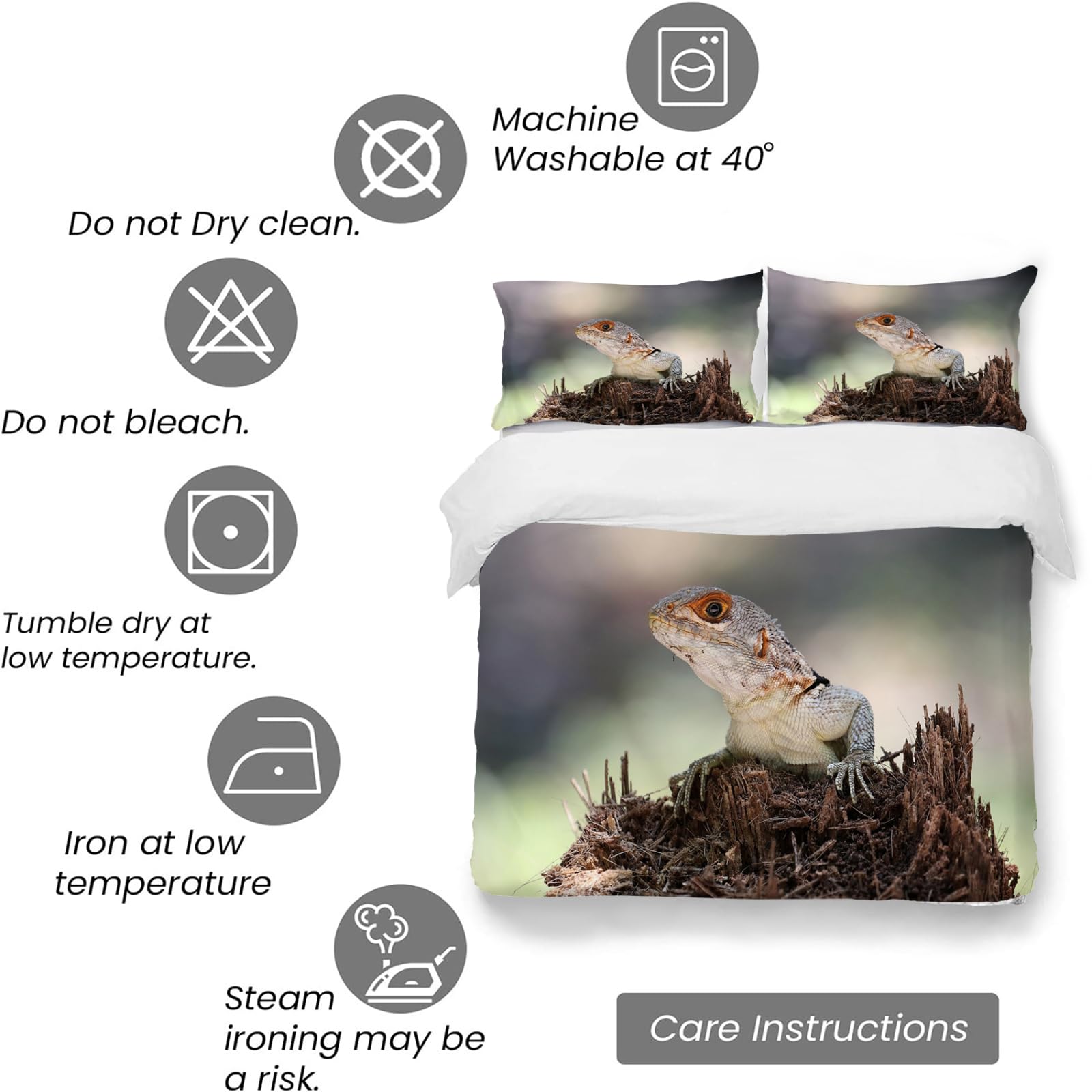 Beddengoed, dekbedovertrekset, Franse buldog, microvezel, 3D-print