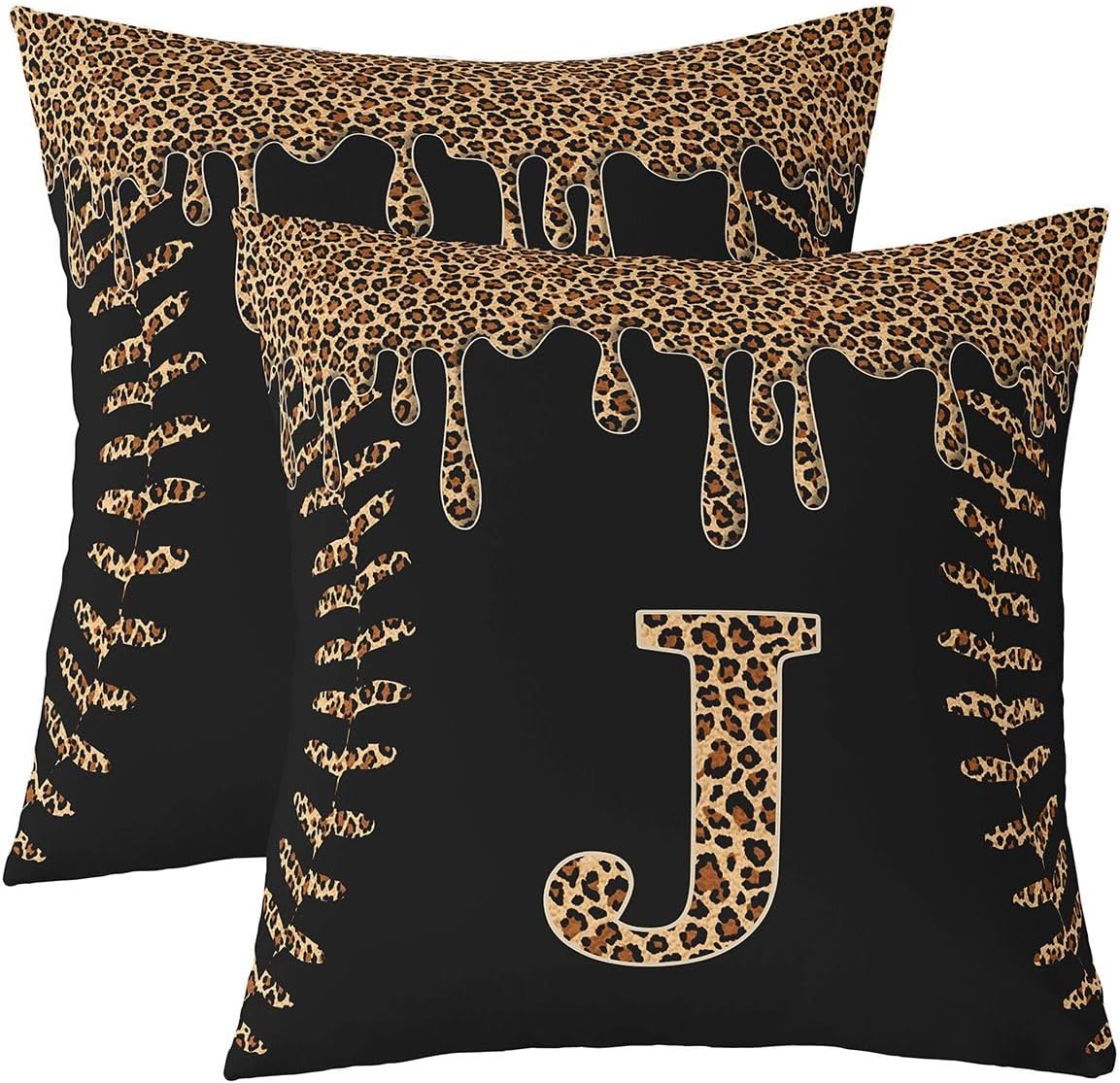 Erosebridal Leopard Print Kids Cushion Cases 16x16 Inch Set of 2