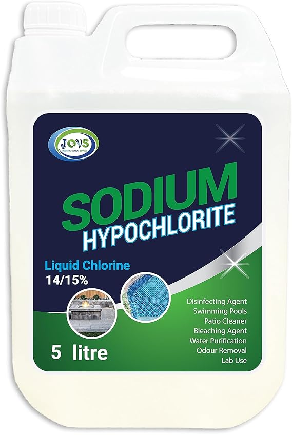 Sodium Hypochlorite 5 Litre Liquid Chlorine Garden & Patio 1415