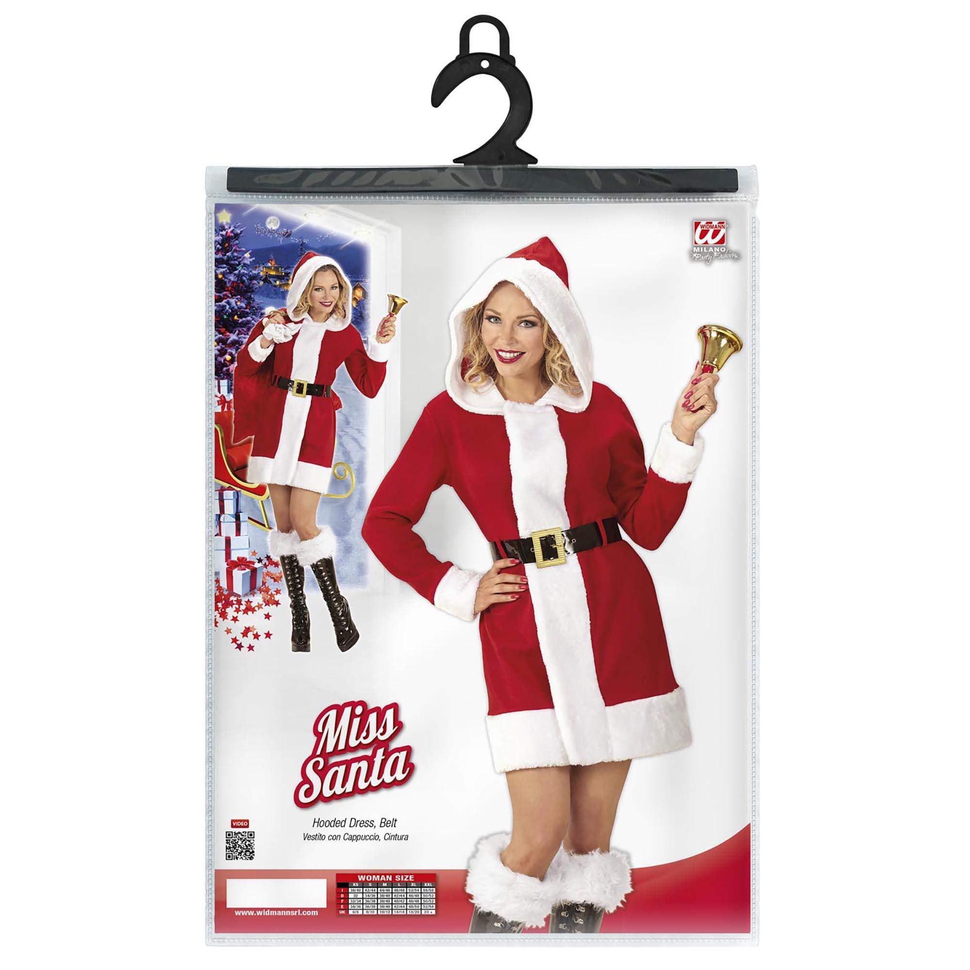W Widmann Milano Mrs. Santa Claus Kostüm – Weihnachtskleid Mit Mütze, Größe M