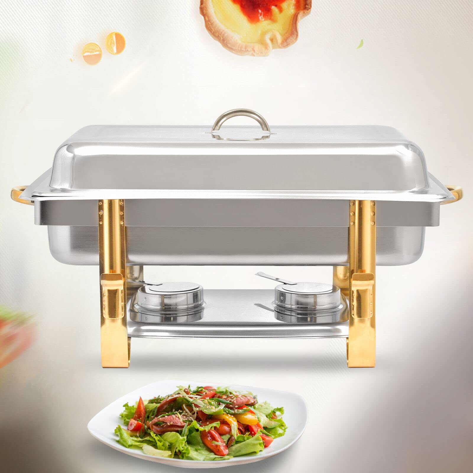 Chafing Dish - Recipiente para alimentos apilable con tapa, bandeja de mesa clásica para catering Chafers (A/9L)