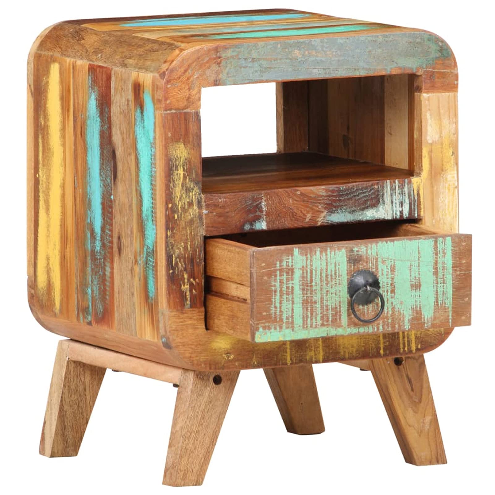 Homgoday Comodino 30 x 30 x 41 cm in legno massello di recupero buffet e credenze mobili
