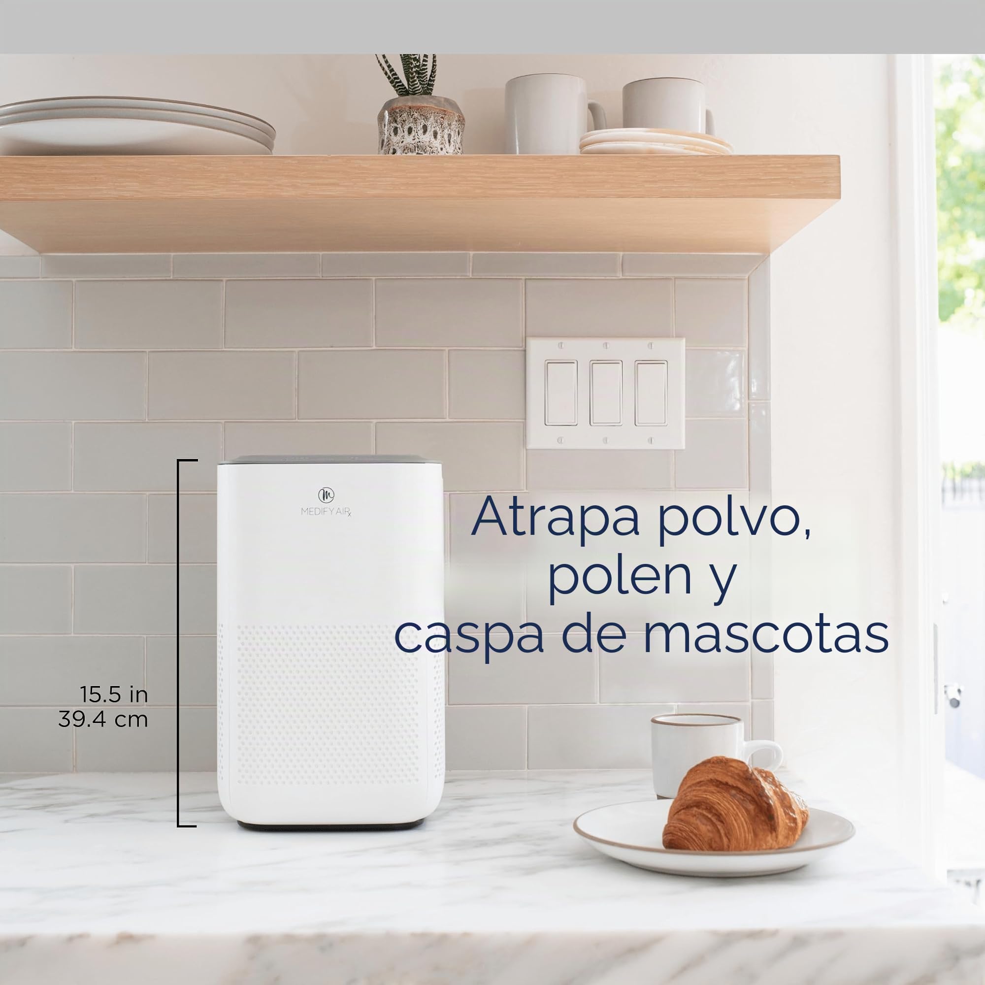Medify MA-15 - Purificador de aire con filtro HEPA True H13 | Cobertura de 30 m cuadrados | Allergenos, ahumado, polvo, olores, polen, cuadrados de animales | 99,9% de eliminación de 0,1 micrones