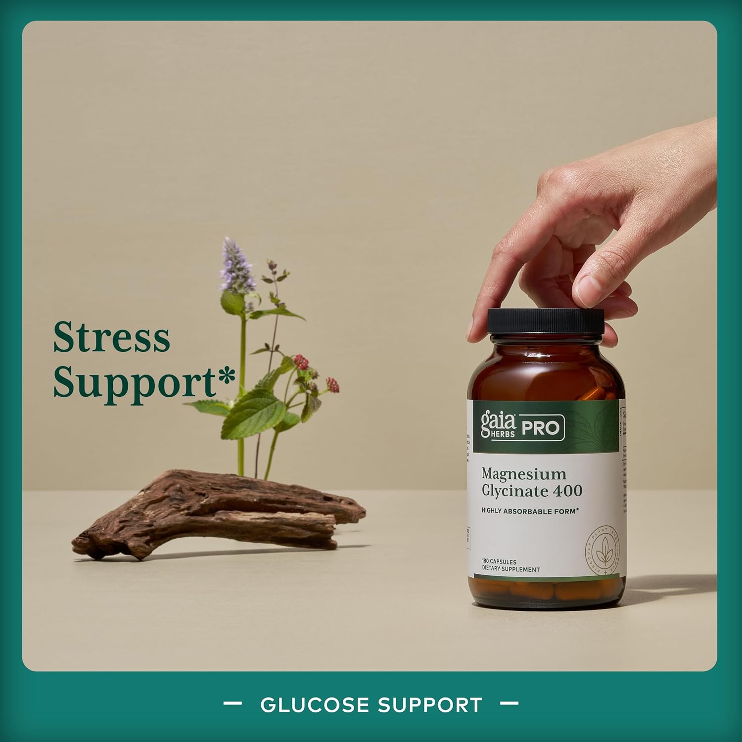 Gaia Herbs PRO Magnesium Glycinate 400mg - Highly Absorbable Supplement Supports Relaxation - Energy Support Supplement with Magnesium Glycinate* - Vegan, Gluten-Free - 180 Capsules (60 Servings) - Image 3