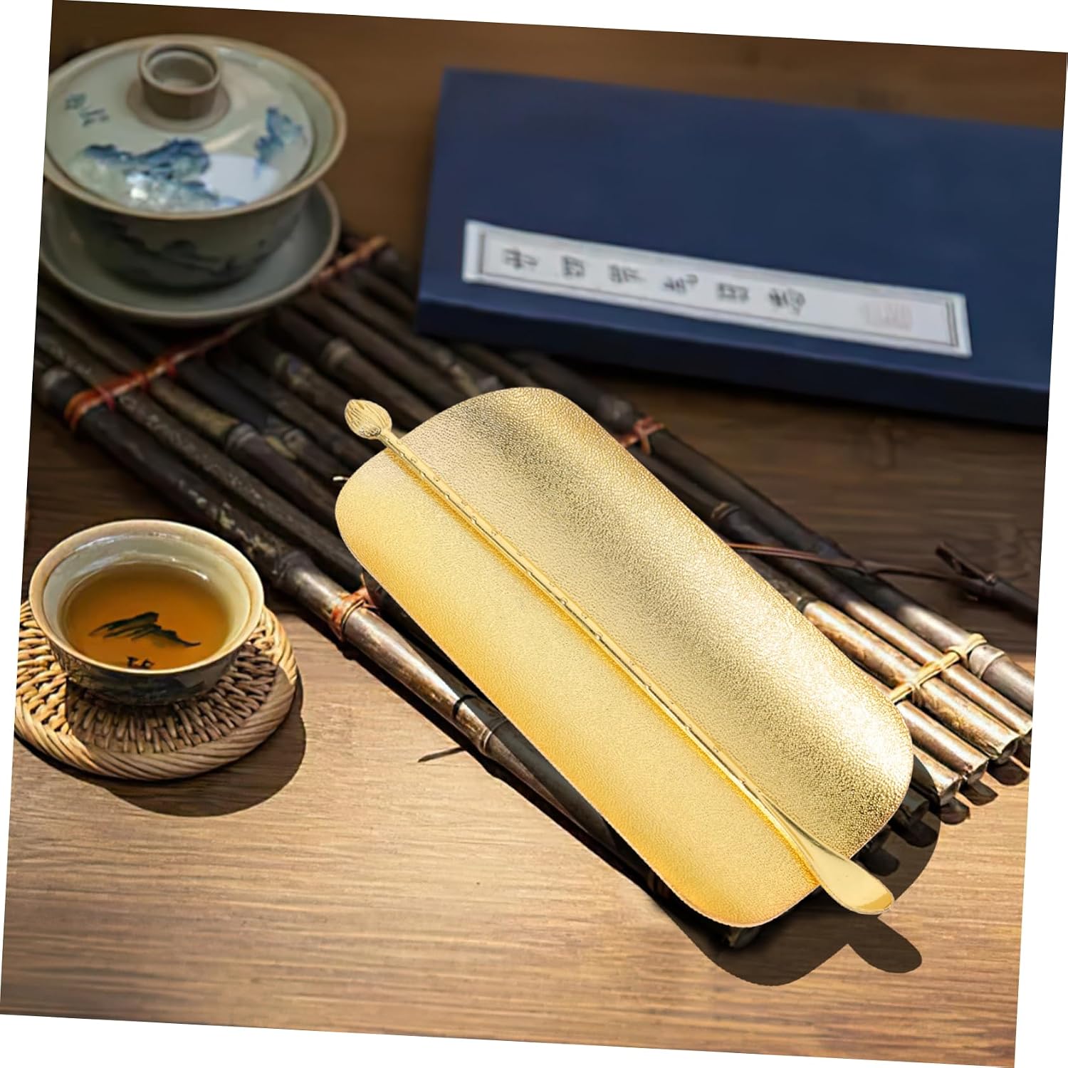 1Set Alloy Tea Spoon Zen Style Tea Shovel Dispensing Scoop Tool for Loose Leaf Tea Decorative Teaware Accessory for Tea Parties and Gifting Sturdy and Portable